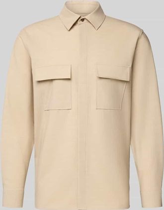 Digel Relaxed Fit Hemdjacke mit Schurwoll-Anteil Model Arion in Beige, Gr&ouml;&szlig;e XL