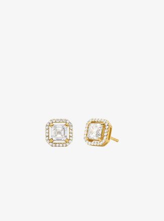 Michael Kors Precious Metal-Plated Sterling Silver Pav&eacute; Stud Earrings