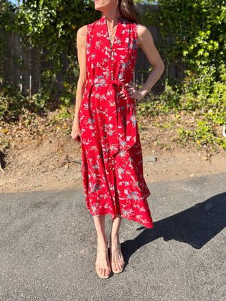 Cleobella Cheyenne Midi Dress In Fiore Rosso Print