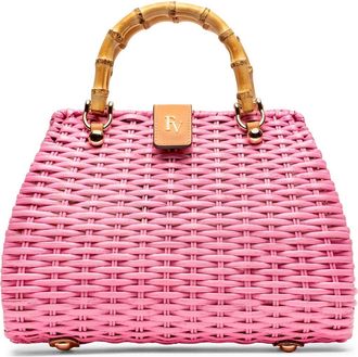 Frances Valentine Rooster Woven Wicker Top Handle Bag in Pink at Nordstrom