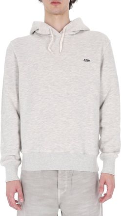 Autry Grey Cotton Hooded Sweatshirt