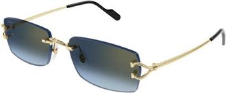 Cartier Authentieke Bril met Topkwaliteit - Heren - Zonnebrillen - Geel - 56 MM - Accessoires