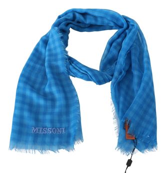 Missoni Checkered Cashmere Scarf - Blue