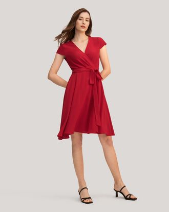 LilySilk Figure Flattering Silk Wrap Dress