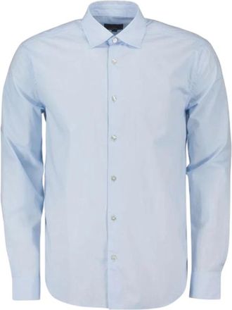 Peuterey Blauw Katoenen Overhemd Slim Fit - Heren - Casual Overhemden - Blauw - M - Katoen - Overhemden