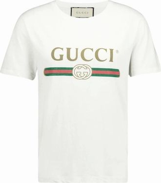 Gucci Mens Gucci Classic Interlock Printed Logo T-Shirt in White - Size: 36