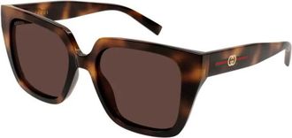 Gucci Butterfly Zonnebril - Dames - Zonnebrillen - Bruin - 54 MM - Accessoires