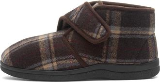 Jo & Joe Cecil Mens Brown Tartan Slipper Boots - Size 7 UK - Brown
