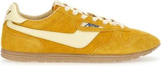 Autry Medalist Su&egrave;de en leren sneakers - Heren - Sneakers - Geel - 42 EU - Su&egrave;de - Schoenen