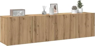 Berkfield Home TV Cabinets Wall-mounted 2 pcs Artisian Oak 80x30x41 cm in Brown | Size: 80 x 30 x 41 cm