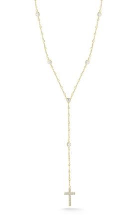 Glaze Jewelry Sterling Silver Cross Rosary Lariat Necklace