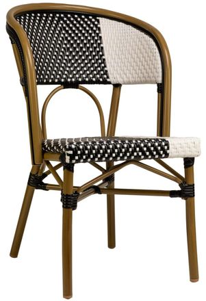 Global Interiors Hochwertiger Gartenstuhl Santa Cruz - Schwarz/Weiss