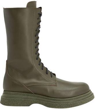 8 by YOOX LEATHER PLATFORM LACE UP TALL BOOTS