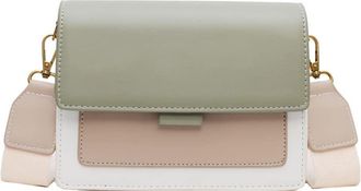 Generic Women Small Leather Flap Crossbody Bag with Compartment Fashion Purse and Handbag Two Toned Casual Shoulder Bags (Green)