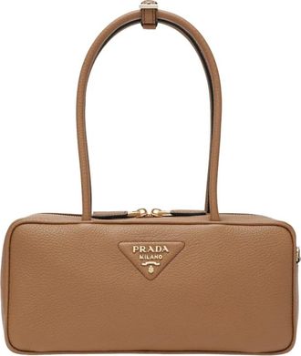 Prada Medium Tas met Handvat - Dames - Schoudertassen - Bruin - ONE Size - Leer - Tassen