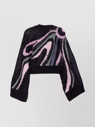 Pucci mohair blend printed cropped oversized jumper