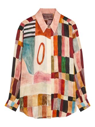 Alemais patchwork buttoned shirt - women - Fabric - 10 - Neutrals