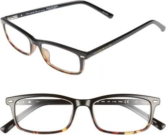 Kate Spade New York jodie 50mm rectangular reading glasses in Black Havana at Nordstrom, Size +1.00