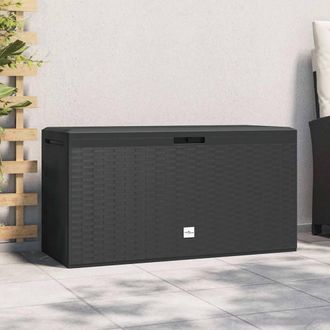 Berkfield Home Garden Storage Box Anthracite 114x47x60 cm in Black | Size: 114 x 47 x 60 cm