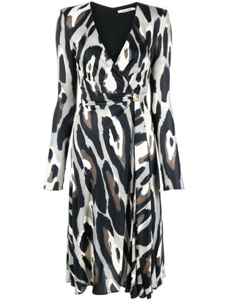 Roberto Cavalli Wikkeljurk met dierenprint - Beige