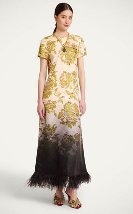 La DoubleJ Swing Dress in Oasis Ombr&eacute;e Plac&eacute;e Green at Nordstrom, Size 42