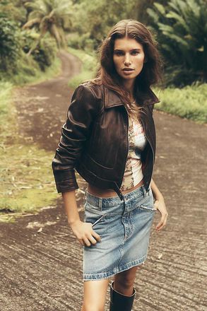 Pilcro Two-Tone Denim Skirt