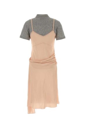 Miu Miu Womens Pink Silk Dress Pescogrigio Abiti