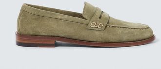 Manolo Blahnik Perry suede penny loafers