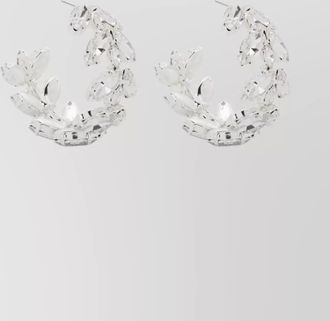 Magda Butrym crystal hoop earrings leaf embellishments