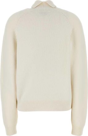 Fendi Womens Knit Sweater White Cashmere Nylon