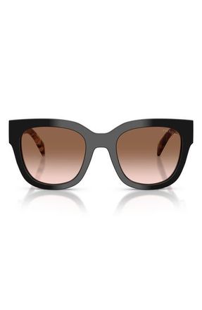 Prada 53mm Square Sunglasses in Black /Brown Gradient at Nordstrom