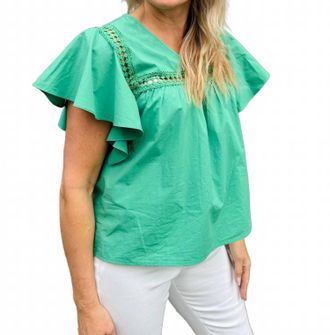 Brave & True Marcia Blouse In Jade