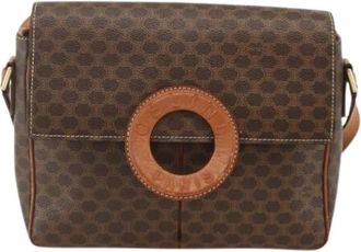 Celine Pre-owned Vintage macadam circle logo schoudertas - Dames - Vintage Schoudertas - Bruin - ONE Size - Leer - Vintage