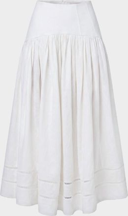 Nicholas Elin Linen Drop-Waist Midi Skirt