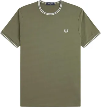 Fred Perry Hombre, Camisetas, Verde, Talla: L