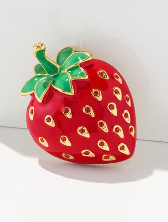 Talbots Strawberry Brooch - Red / Gold - 001 Talbots