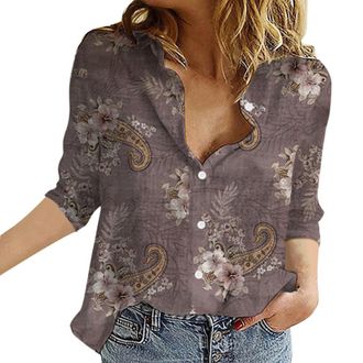 Generic Cotton Linen Tops for Women UK Long Sleeve - Summer Blouses for Women UK Plus Size - Blouses & Shirts Plain Tshirts Holidaytops Summer Work Tops Baggy