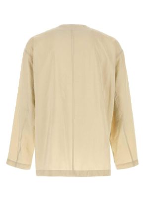 Christophe Lemaire Mens Sand Jersey Shirt Oatmilk Exterior: Silk Nylon Camicie