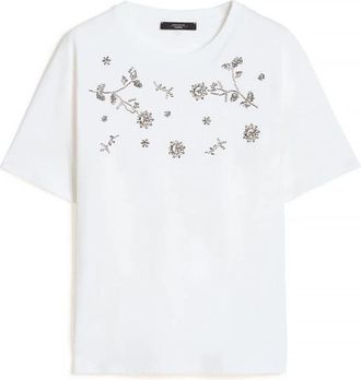 Max Mara Wkdagile T-shirt - Dames - T-shirts - Wit - M - Katoen - Tops