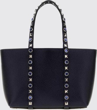 Valentino Garavani Borsa Rockstud in pelle martellata con cristalli e borchie