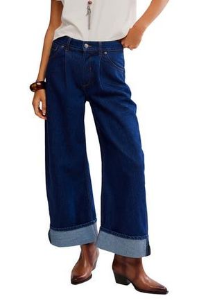 Free People Alia Cuffed High Waist Wide Leg Jeans in Hawthorne at Nordstrom Rack, Size 30