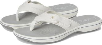 Clarks Breeze Reyna Womens Sandals White Synthetic : 10 B - Medium