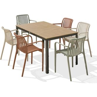 DCB Garden Boston - Conjunto De Comedor De Jard&iacute;n 6 Plazas De Aluminio Dcb Garden