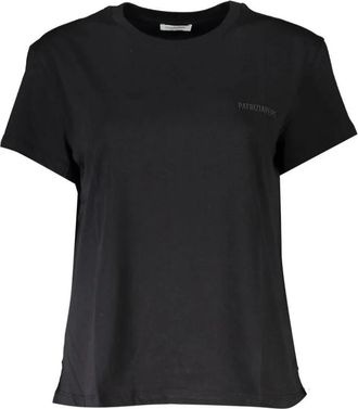 Patrizia Pepe T-shirt met ronde hals - Dames - T-shirts - Zwart - XS - Katoen - Tops