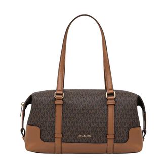 Michael Kors Borsa a spalla grande Teddi con logo Signature - - Bags - Donna - Marrone - ONE SIZE