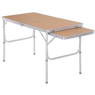 OUTSUNNY Mesa De Picnic Plegable Mesa De Camping Con Hoja Abatible Estructura Ligera 153x60x39/71 Cm