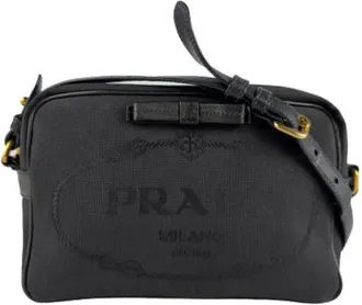 Prada Pre-owned Cross Body Bags, female, Black, Size: ONE SIZE Pre-owned Nylon Cross Body Bag