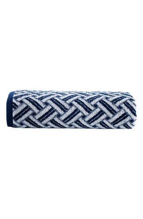Brooks Brothers Crisscross Stripe Turkish Cotton Bath Sheet in Navy at Nordstrom Rack