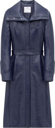Courr&egrave;ges Reedition single-breasted coat - women - Cotton/Polyurethane - 34 - Blue