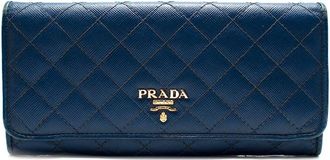 Prada Navy Blue Quilted Leather Wallet